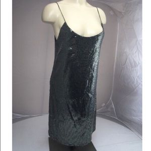 Zara Spaghetti Strap Sequin Party Dress